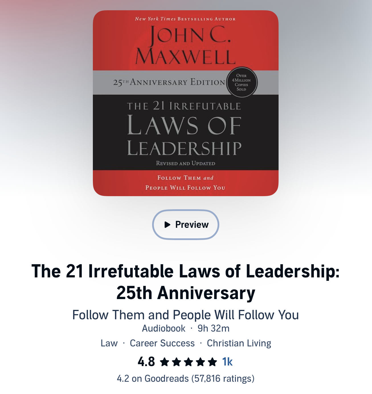 Audible 21 Irrefutable Laws of Leadership