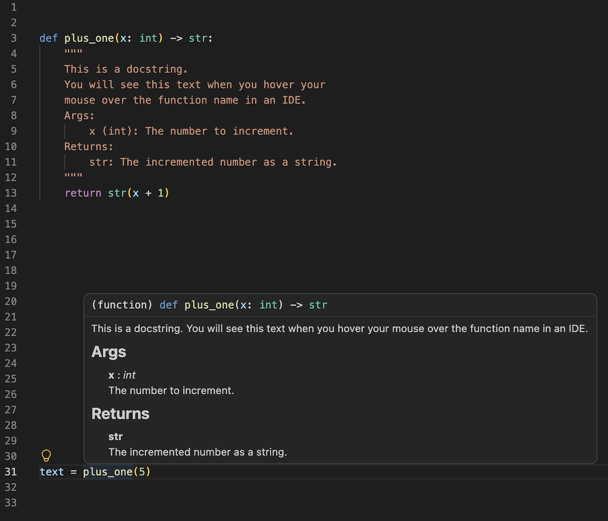 Docstring Example
